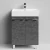 Тумба Мальта 60 напольный, двери, Серый камень ПВХ 57806 Vodok с раковиной в комплекте