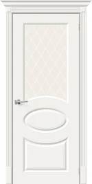 Межкомнатная дверь эмаль BRAVO Скинни-21 Whitey White Сrystal
