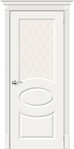 Межкомнатная дверь эмаль BRAVO Скинни-21 Whitey White Сrystal