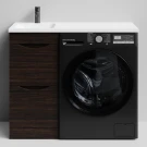 Тумба Смайл 100 напольный, под стиральную машину, левая, Палисандр ПВХ 43101 Vodok с раковиной в комплекте Тумба Смайл 100 напольный, под стиральную машину, левая, Палисандр ПВХ 43101 Vodok с раковиной в комплекте