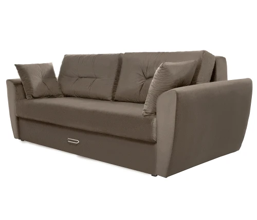 Диван еврокнижка Амстердам 160 ЛЮКС 06 ВЕЛЮР КОРИЧНЕВЫЙ