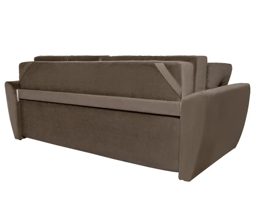 Диван еврокнижка Амстердам 160 ЛЮКС 06 ВЕЛЮР КОРИЧНЕВЫЙ