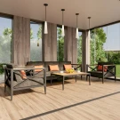 Лаунж зона VERITA темно-серая - каркас карбон - столик тик