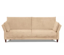 Диван прямой, книжка "Пекин", велюр бежевый, 125, ППУ
