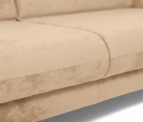 Диван прямой, книжка "Пекин", велюр бежевый, 125, ППУ