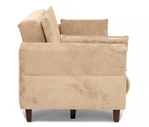 Диван прямой, книжка "Пекин", велюр бежевый, 125, ППУ