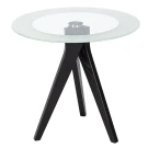 Стол журнальный Рилле 441 черный/стекло прозрачное