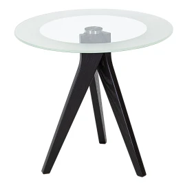 Стол журнальный Рилле 441 черный/стекло прозрачное