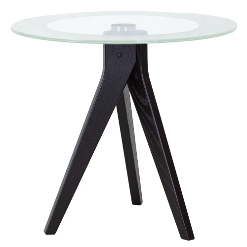 Стол журнальный Рилле 441 черный/стекло прозрачное