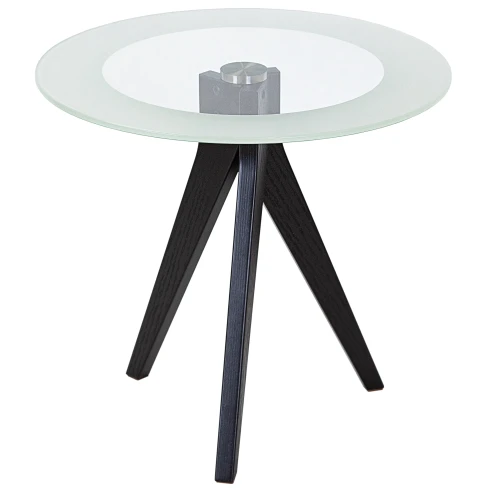 Стол журнальный Рилле 441 черный/стекло прозрачное