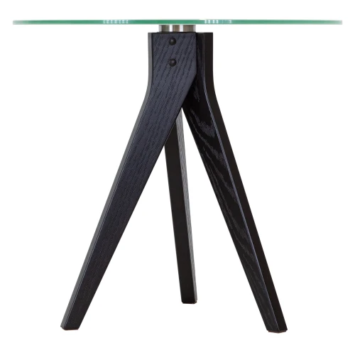 Стол журнальный Рилле 441 черный/стекло прозрачное