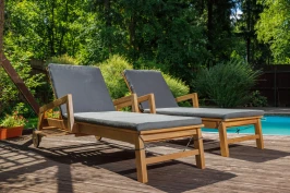 Комплект шезлонгов PAOLO на колесиках из акации(teaklook)