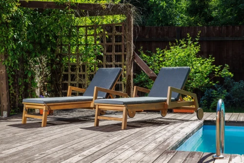 Комплект шезлонгов PAOLO на колесиках из акации(teaklook)