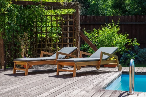 Комплект шезлонгов PAOLO на колесиках из акации(teaklook)