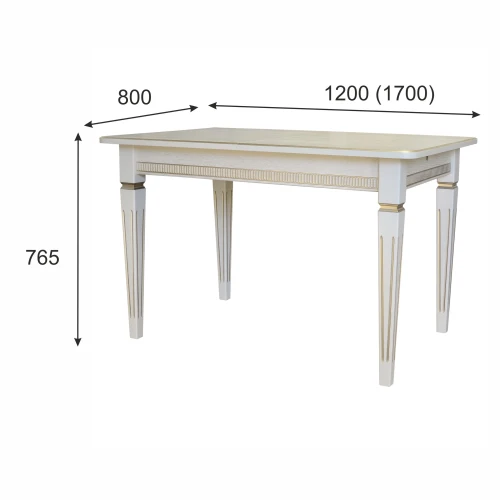 Стол обеденный Васко В 86Н слоновая кость/золото 120/170*80