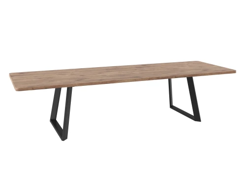 Стол Гранд 230, Дуб Веллингтон, Черный