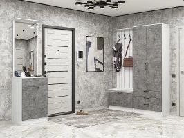 Готовая прихожая Стиль-04 Temple Stone 2S/Белый