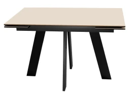 Стол DikLine SKM120 Керамика Krater Perla (бежевый матовый)/подстолье черное