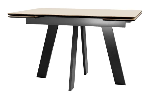 Стол DikLine SKM120 Керамика Krater Perla (бежевый матовый)/подстолье черное