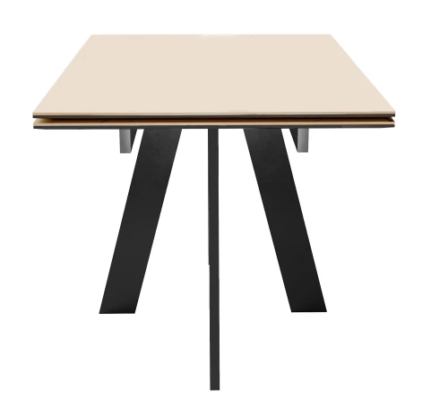 Стол DikLine SKM120 Керамика Krater Perla (бежевый матовый)/подстолье черное