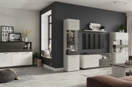 Полка навесная, SCANDY, цвет дуб веллингтон/грей патина