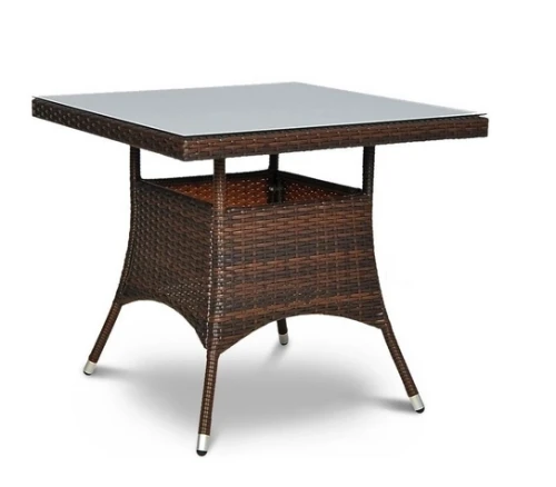 Обеденная мебель из искусственного ротанга стол РИМИНИ «RIMINI»(с подушками) + 4 кресла Милан Dark brown