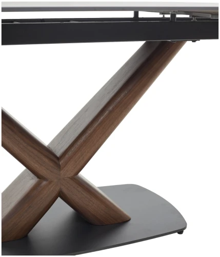 Стол BLANCO 160 MATT BLACK MARBLE SOLID CERAMIC / Орех, ®DISAUR