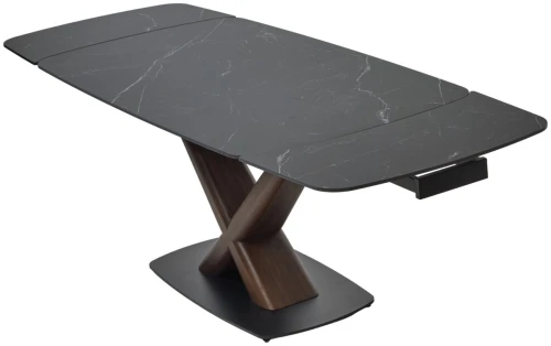 Стол BLANCO 160 MATT BLACK MARBLE SOLID CERAMIC / Орех, ®DISAUR