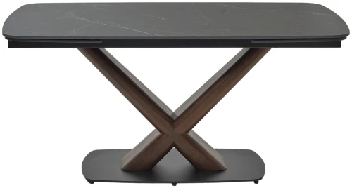 Стол BLANCO 160 MATT BLACK MARBLE SOLID CERAMIC / Орех, ®DISAUR