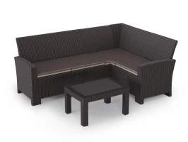 Комплект садовой мебели под ротанг Калифорния “California“ 240х136 см арт.80497-1 без подушек  с кофейным столиком (2)