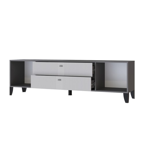 Тумба под телевизор Парус-10, Графит, Светло-серый