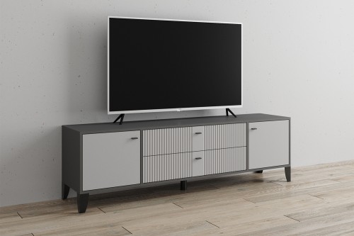 Тумба под телевизор Парус-10, Графит, Светло-серый