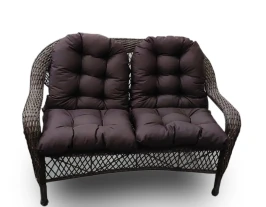 Двухместный диван из искусственного ротанга МЭДИСОН НЬЮ  с подушками на сидение и на спинку