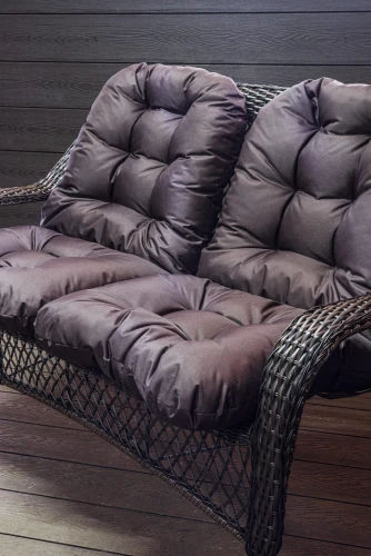 Двухместный диван из искусственного ротанга МЭДИСОН НЬЮ  с подушками на сидение и на спинку