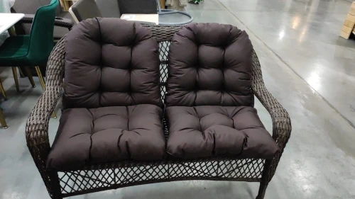 Двухместный диван из искусственного ротанга МЭДИСОН НЬЮ  с подушками на сидение и на спинку