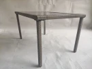 Стол Анкор, закаленое стекло, оплетеное ротангом
