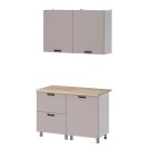 Готовая кухня МК Аленушка 1,2м с ящ. Лаванда Кашемир,скоба черный,сонома