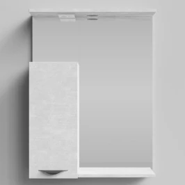 Зеркало Марко 60, ручки Черные, Белый камень ПВХ 57805, левый