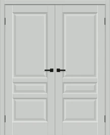 Двустворчатая межкомнатная дверь BRAVO Неоклассик-34 Grey Silk