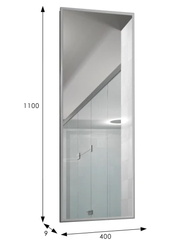 Зеркало настенное в раме Сельетта-6, белый 110 см х 40 см