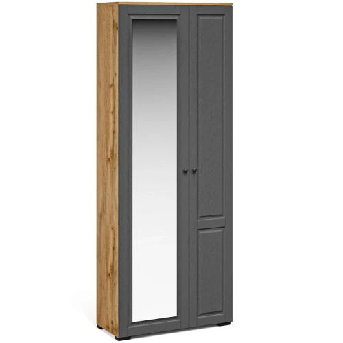 Шкаф «Лацио Сканди» 2д (с зеркалом), Вотан/Сканди графит