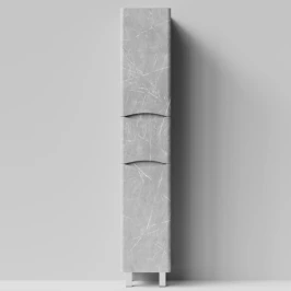 Пенал Адель 35 (1 ящик, 2 двери) напольный, Мрамор Белый софт тач 4044-2, левый, бельевая корзина