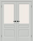 Двойная межкомнатная дверь BRAVO Неоклассик-35 Grey Silk Magic Moru