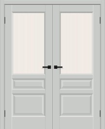 Двойная межкомнатная дверь BRAVO Неоклассик-35 Grey Silk Magic Moru