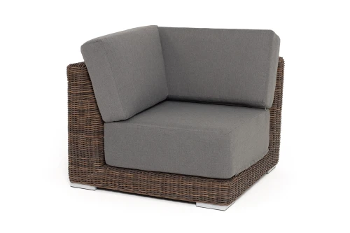 "Капри" модуль диванный угловой с подушками, цвет коричневый