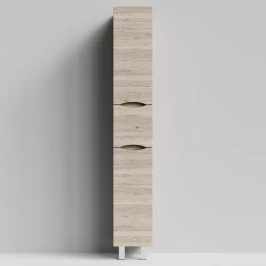 Пенал Лайт 30 напольный, Дубослив ореховый светлый ПВХ 3445, правый, бельевая корзина