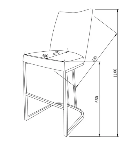 Стул барный Пресли DX-2296-1.1, серый