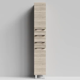 Пенал Мальта 30 напольный, Дубослив ореховый светлый ПВХ 3445, правый, бельевая корзина