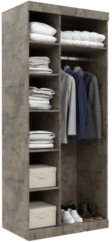 Шкаф «Лондон 2Д» КМК 0467.10, Оникс/Бетон пайн светлый