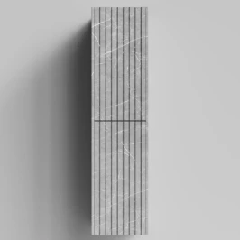 Пенал Тач 35 подвесной, Мрамор Белый софт тач 4044-2, правый, бельевая корзина